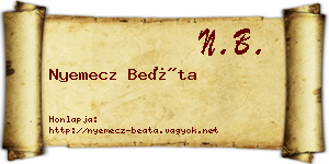 Nyemecz Beáta névjegykártya